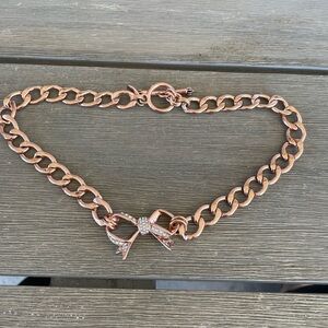 Juicy Couture Gold Rose Bow Choker